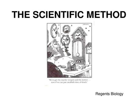 THE SCIENTIFIC METHOD   Regents Biology.
