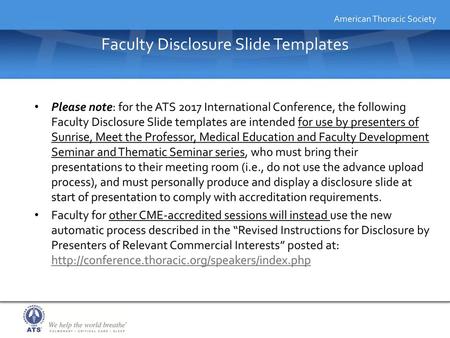 Faculty Disclosure Slide Templates
