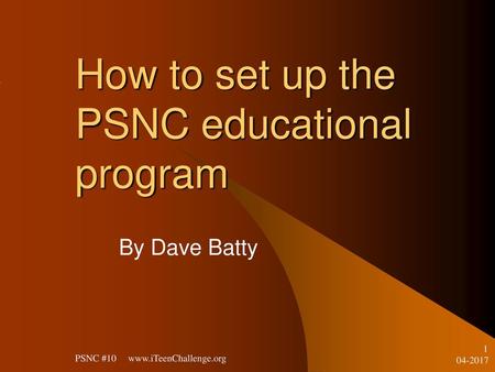 How to set up the PSNC educational program
