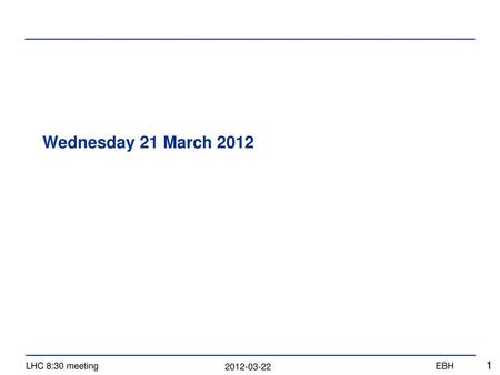 Wednesday 21 March 2012.