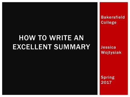 How to Write an Excellent Summary