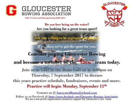 Consider joining Gloucester Rowing