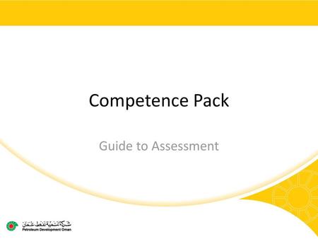 Competence Pack Guide to Assessment.