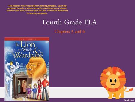 Fourth Grade ELA Chapters 5 and 6