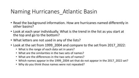 Naming Hurricanes_Atlantic Basin
