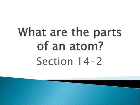 What are the parts of an atom?