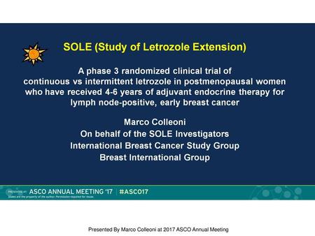 Presented By Marco Colleoni at 2017 ASCO Annual Meeting