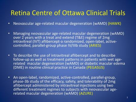Retina Centre of Ottawa Clinical Trials