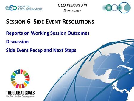 GEO Plenary XIII Side event