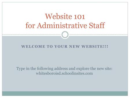 Website 101 for Administrative Staff
