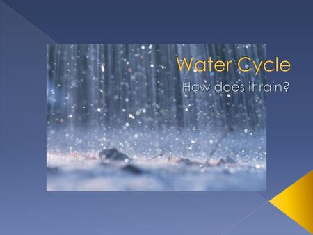 Water Cycle How does it rain?.