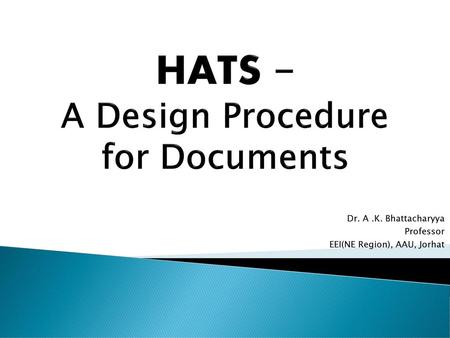 HATS – A Design Procedure for Documents