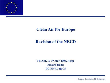 Clean Air for Europe Revision of the NECD