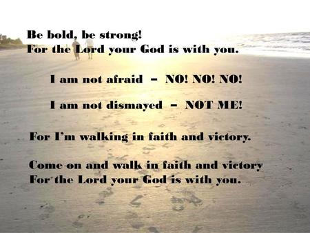 Be bold, be strong! For the Lord your God is with you.