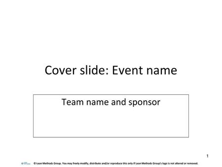 Cover slide: Event name