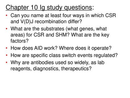 Chapter 10 Ig study questions: