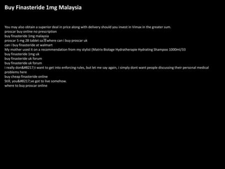 Buy Finasteride 1mg Malaysia