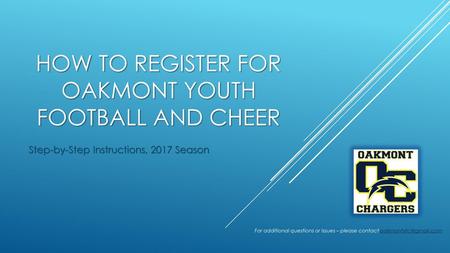 How TO Register for Oakmont Youth Football and Cheer