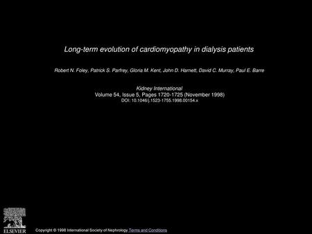 Long-term evolution of cardiomyopathy in dialysis patients