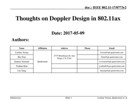 Thoughts on Doppler Design in ax