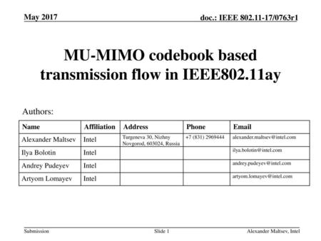 MU-MIMO codebook based transmission flow in IEEE802.11ay