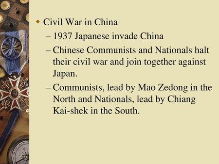 Civil War in China 1937 Japanese invade China