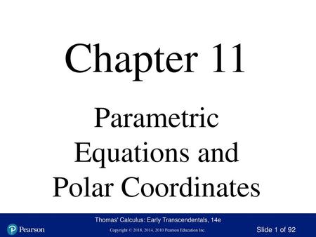 Parametric Equations and Polar Coordinates