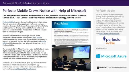 Perfecto Mobile Draws Notice with Help of Microsoft