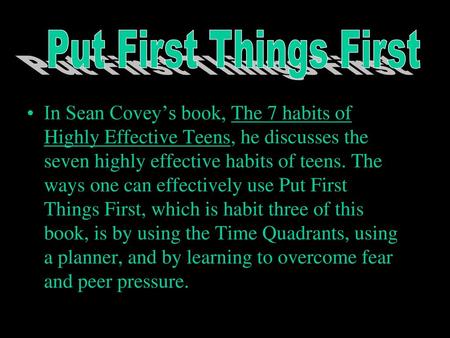 7 habits of highly effective teens essay