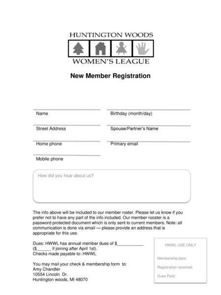 New Member Registration