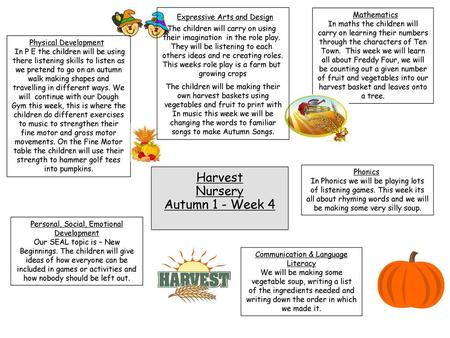 Harvest Nursery Autumn 1 - Week 4 Mathematics