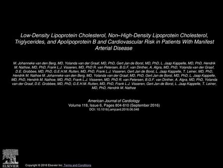 Low-Density Lipoprotein Cholesterol, Non–High-Density Lipoprotein Cholesterol, Triglycerides, and Apolipoprotein B and Cardiovascular Risk in Patients.