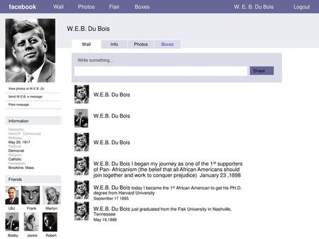 facebook W.E.B. Du Bois Wall Photos Flair Boxes W. E. B. Du Bois