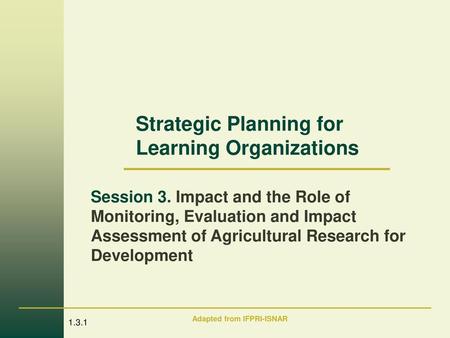 Strategic Planning for Learning Organizations