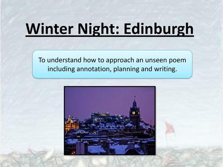Winter Night: Edinburgh