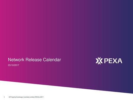 Network Release Calendar