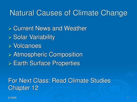 Natural Causes of Climate Change