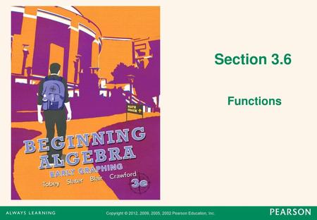 Section 3.6 Functions.