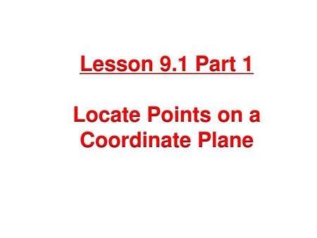 Locate Points on a Coordinate Plane