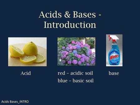 Acids & Bases - Introduction