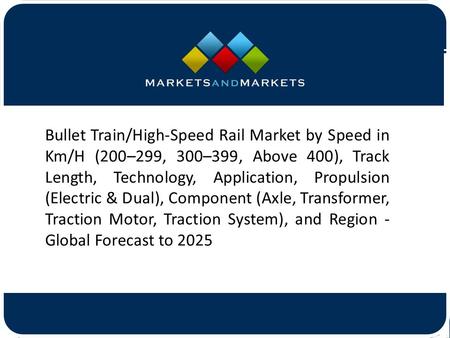 Bullet Train/High-Speed Rail Market by Speed in Km/H (200–299, 300–399, Above 400), Track Length, Technology, Application, Propulsion.