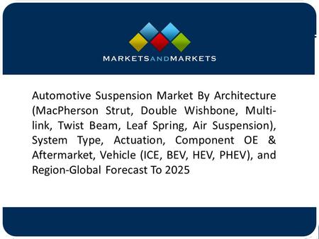 Automotive Suspension Market By Architecture (MacPherson Strut, Double Wishbone, Multi- link, Twist Beam, Leaf Spring, Air Suspension),