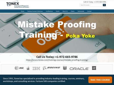 Mistake Proofing Training - Poka Yoke 
