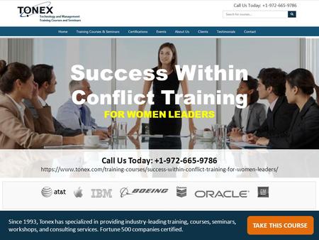 Success Within Conflict Training For Women Leaders