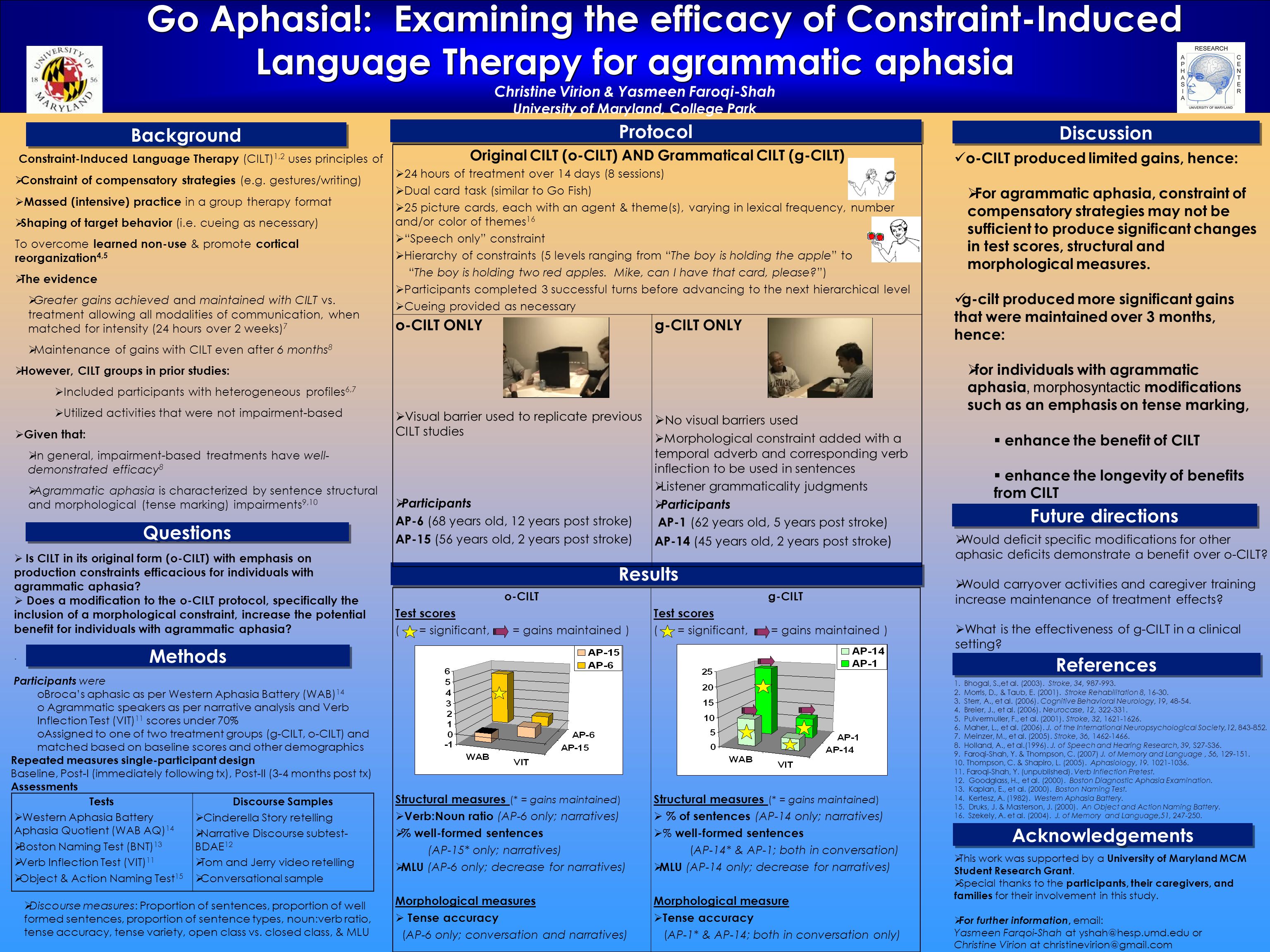 Participants were oBroca's aphasic as per Western Aphasia Battery (WAB) 14  o Agrammatic speakers as per narrative analysis and Verb Inflection Test  (VIT) - ppt download