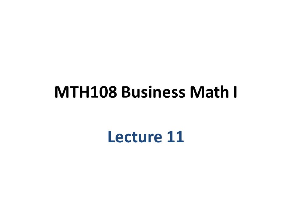 Business Applications of Linear Functions