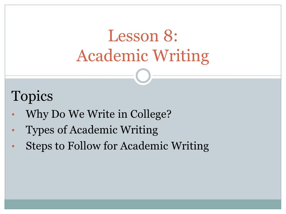different types of academic writing