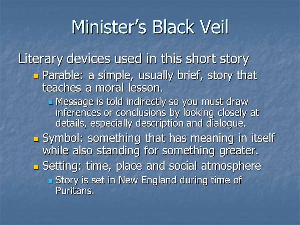 ministers black veil literary analysis
