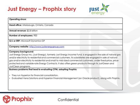 Just Energy – Prophix story