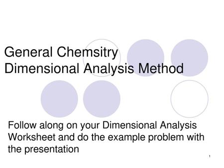 General Chemsitry Dimensional Analysis Method